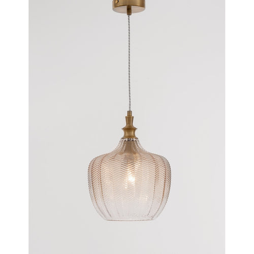 Merano Frisco Koepel Hanglamp Plafondlamp Messing Metaal Champagne Glas LED E27