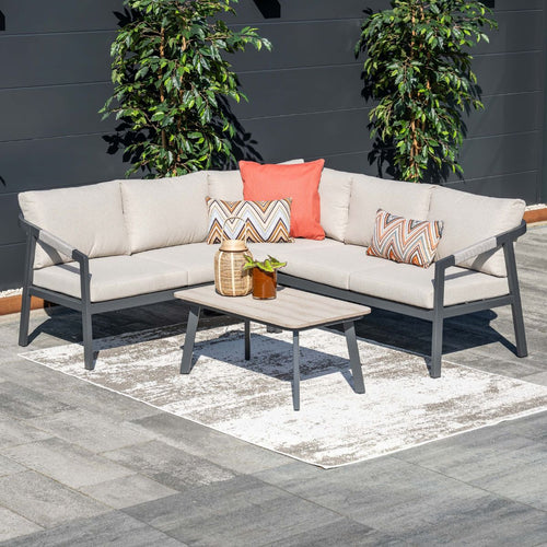 Garden Impressions Loungeset Milou hoek 4-delig - donker grijs