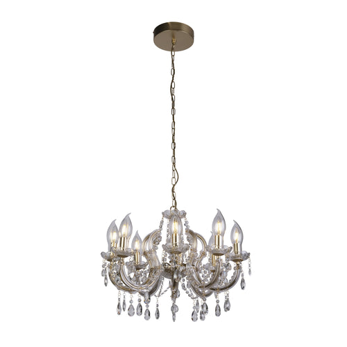 Searchlight hanglamp Utah - 8 lichts - 60  x 150   cm - goud transparant