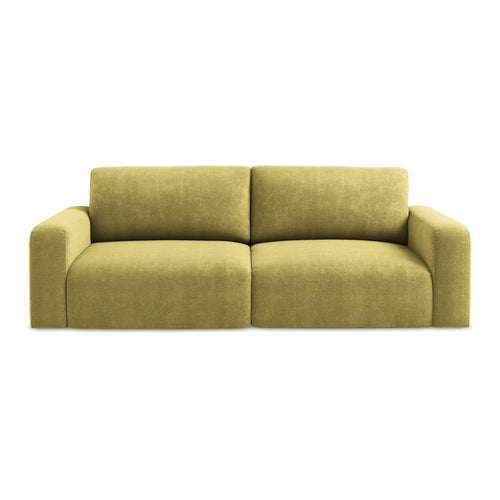 LaMiaSofa 3-zits slaapbank Ostia - chenille stof - limoengroen - 244x102x79
