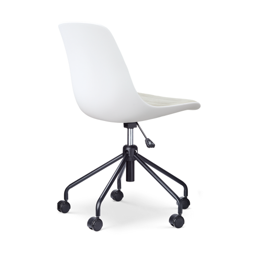 Nolon Nout-Liv Bureaustoel Wit met Naturelbeige Zitkussen Zwart Onderstel