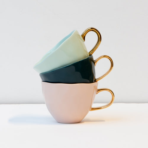 Urban Nature Culture Good Morning kopje Cappuccino / Tea - Blue Green - 11x8cm - vtwonen shop