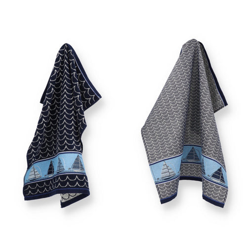 Luxe Keukendoek en Theedoek Boot Donkerblauw - Bunzlau Castle - 100% biologisch GOTS katoen - vtwonen shop