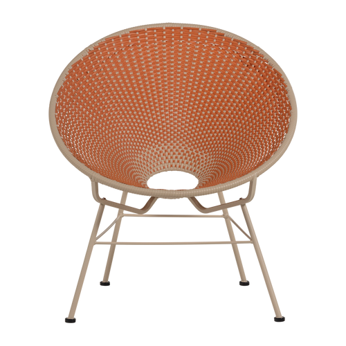 WOOOD loungestoel Kazoun - Kunststof - Oranje - 81x73x71