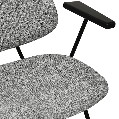Furnhouse eetkamerstoelen armleuning Sofia - Grijs - Stof (Bouclé) - Set van 2