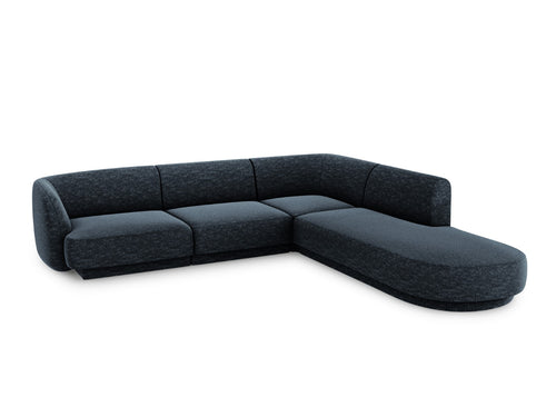 Micadoni rechter hoekbank Miley 6-zits, chenille, koningsblauw - 248x255x70cm