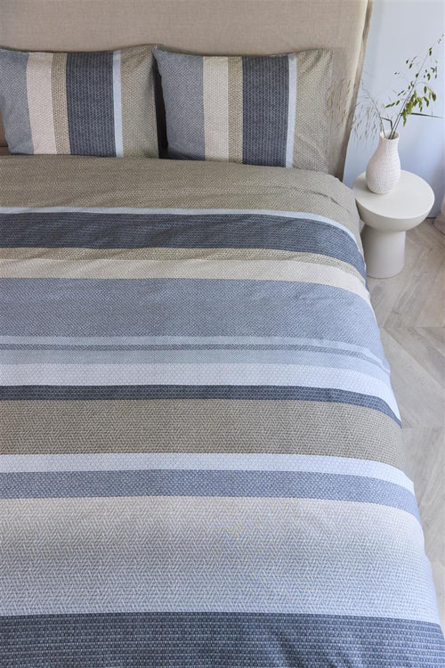 Beddinghouse dekbedovertrek Jorren - 260x200/220 cm - blauw grijs