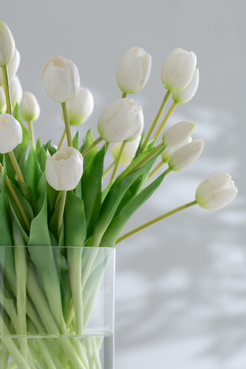 J-Line boeket Tulpen 7 stuks - kunststof - wit - large