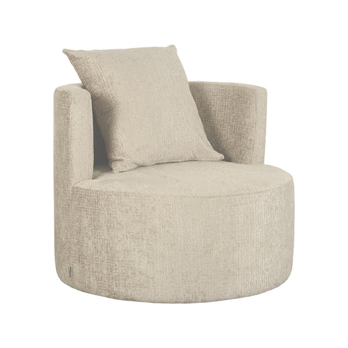 LABEL51 Fauteuil Evy - Beige Velvet - 90x90x75cm