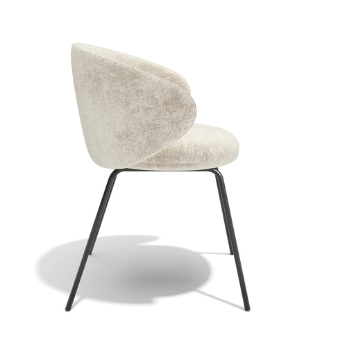 Sia Home - Set van 2 stoelen LUNA - getextureerd fluweel crème 53.5cm