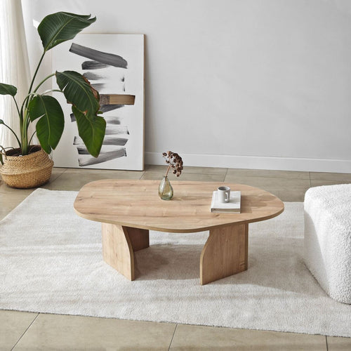 Calicosy - ROCK Salontafel met brede poten - Steen - 60x100x35 cm