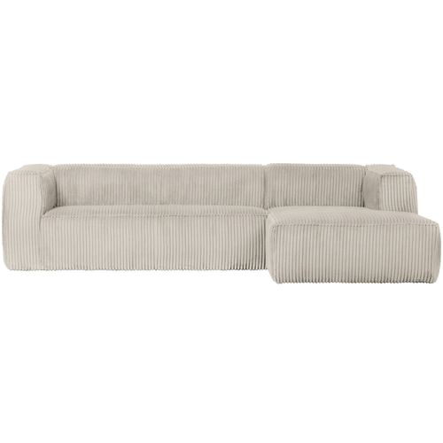 WOOOD hoekbank rechts Bean - Ribstof - Naturel - 73x305x96 - vtwonen shop