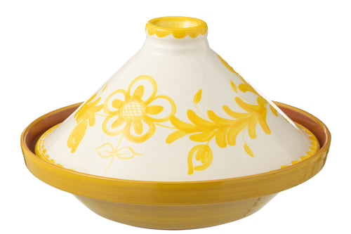 J-Line tajine Granada - keramiek - wit/geel - vtwonen shop