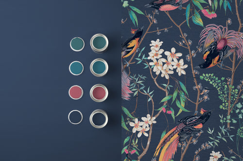 Graham & Brown Vliesbehang - Clavering Birds Night  - 1000x52 - vtwonen shop