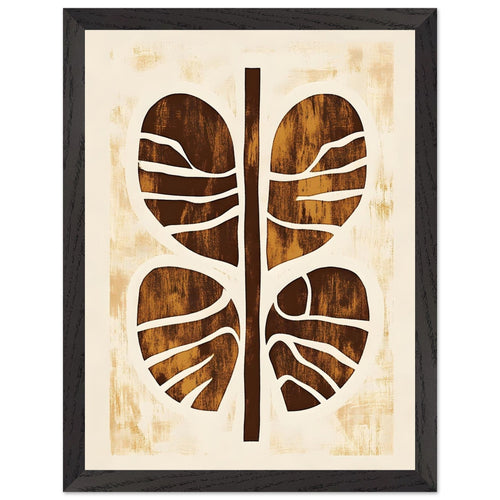 Artfulprints Poster met Lijst Boho – Rooted form   - 30x40 cm - Terracotta