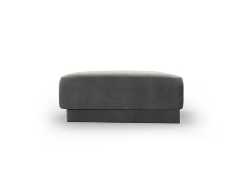 Micadoni Poef Miley flueel, lichtgrijs - 79x88x40cm
