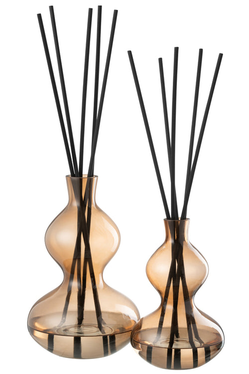 J-Line geurstokjes Nordic Vetiver - glas - amber - large