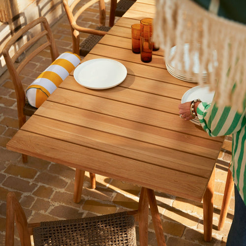 Tikamoon Uitschuifbare tuintafel in massief teak 6-12 pers. - Naturel