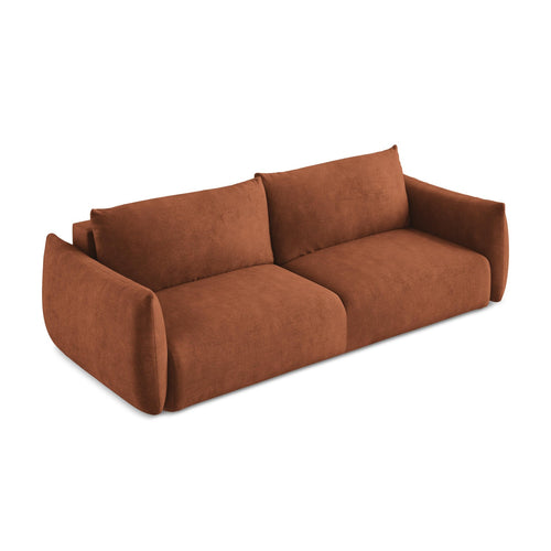 LaMiaSofa 3-zits slaapbank Savona - chenille stof - terracotta - 230x105x90