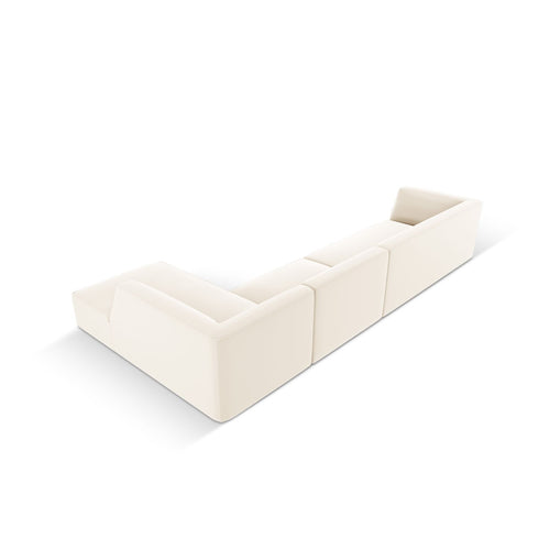 Cosmopolitan Design - Modulaire hoekbank rechts Siena 5-zits, imitatieleer lichtbeige - 180x366x69cm