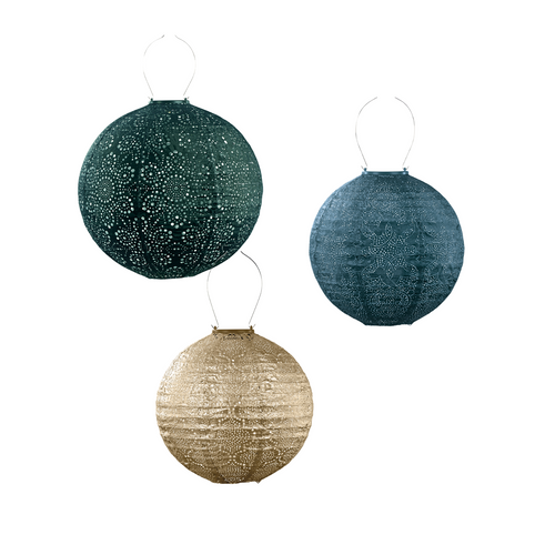 Lumiz solar lampion - rond set - 3 stuks - vtwonen shop