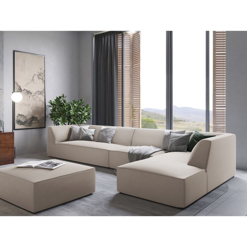 Cosmopolitan Design - Poef Siena flueel beige - 93x93x40cm