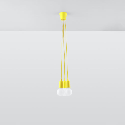 Sollux Lighting Hanglamp DIEGO 3 geel - 15x15x90cm