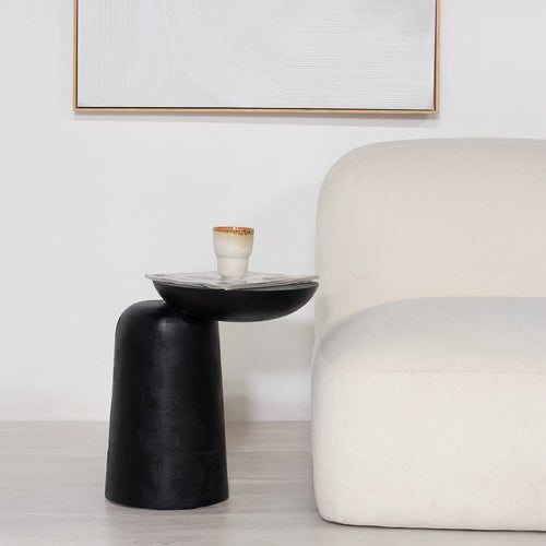 Giga Meubel Bijzettafel Ebbe - Zwart - Mangohout - 43x34cm - vtwonen shop