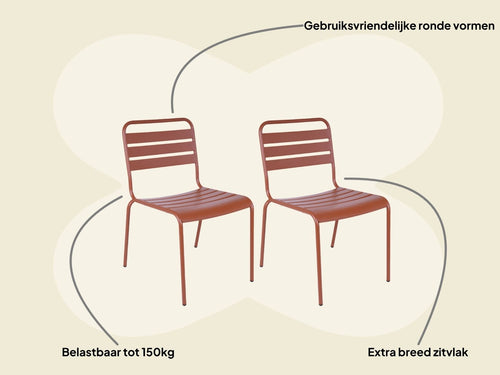 MaximaVida metalen tuinstoel Max roestbruin - doos per 2 stuks