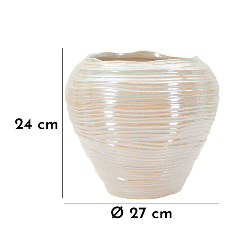 Perle keramische vaas ø 27x24 cm