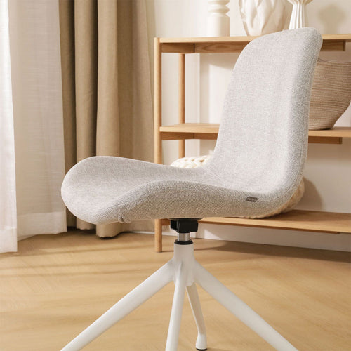 Nolon Nola-Fé Eetkamerstoel Beige - Draaibaar Wit Onderstel - vtwonen shop