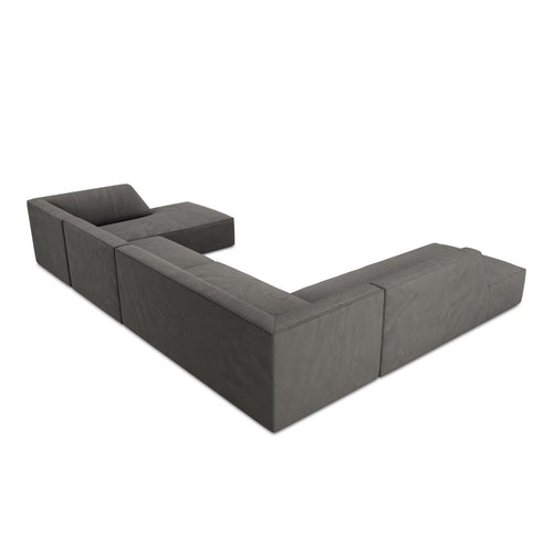 Cosmopolitan Design - Panoramische hoekbank links Siena 7-zits, ribfluwelen donkergrijs - 273x366x69cm