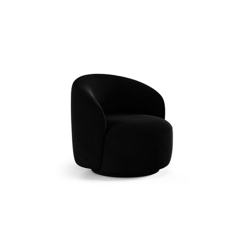 Cosmopolitan Design - Draaistoel Savona flueel zwart - 83x86x76.5cm