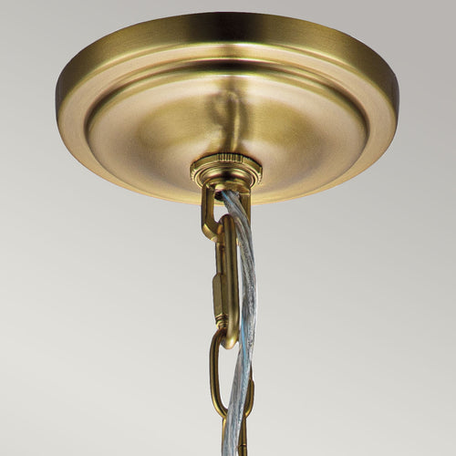 Elstead Feiss Hounslow Koepel Hangende Plafondlamp Gepolijst Messing