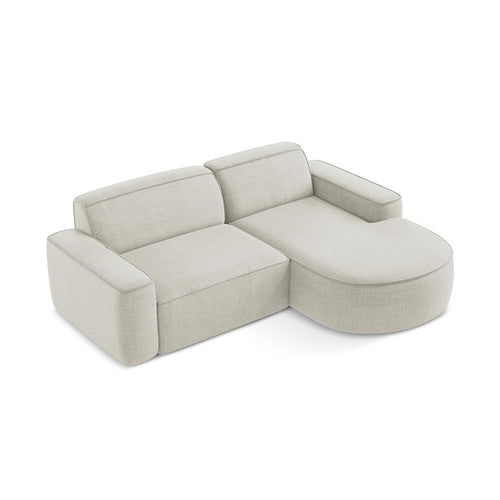 LaMiaSofa hoekbank rechts Melissa - textuurstof - lichtbeige - 224x166x70