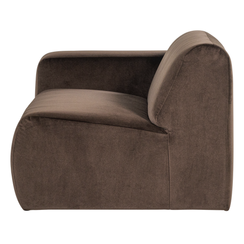 WOOOD 1,5-zits bank arm links Mojo Base - Velvet - Bruin - 74x145x97