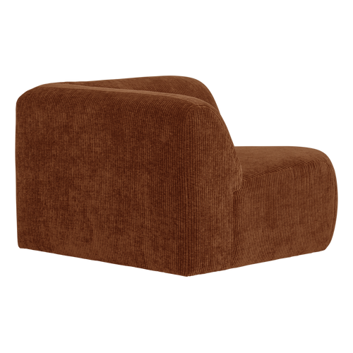 WOOOD hoekelement recht Mojo Base - Ribstof - Roestbruin - 74x105x105