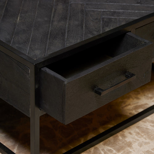 StarFurn Salontafel New York - Vierkant Zwart Hout - 80x80x40cm - vtwonen shop