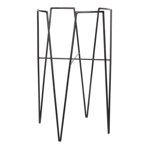 Mica Decorations Blom Plantenstandaard - L30 x B30 x H50 cm - Metaal - Zwart