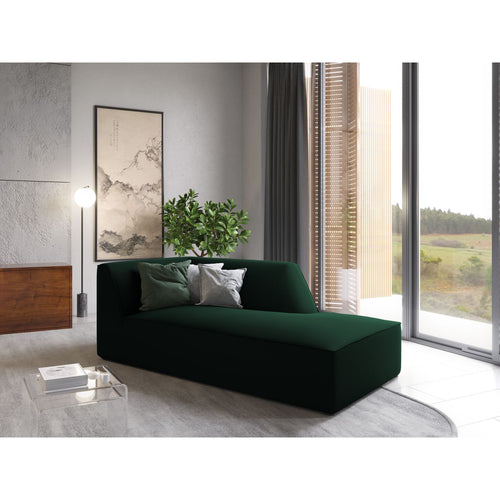 Cosmopolitan Design - Ligstoel rechts Siena flueel flessengroen - 181x93x69cm