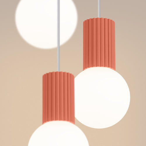 Sollux Lighting Hanglamp HALO 3P perzik - 25x25x125cm