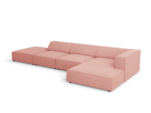 Cosmopolitan Design rechter hoekbank Arendal 5-zits, chenille, roze - 166x341x70cm