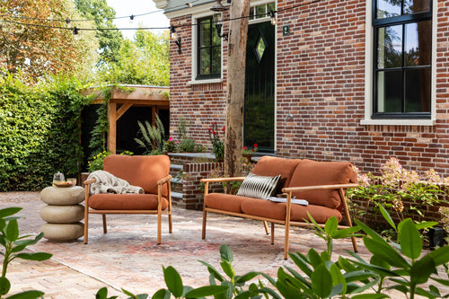 WOOOD tuin 2-zits bank & loungestoel Cavero - Aluminium - Terra