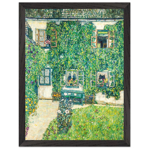 Artfulprints Poster met Lijst Gustav Klimt - The house of Guardaboschi   - 30x40 cm - Groen