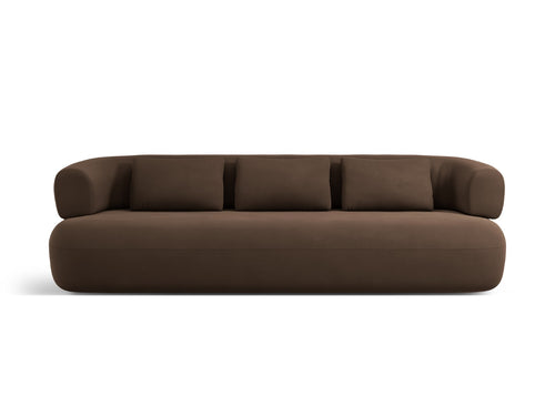 Micadoni Bank Jenny 4-zits, flueel chocolade - 90x226x73cm