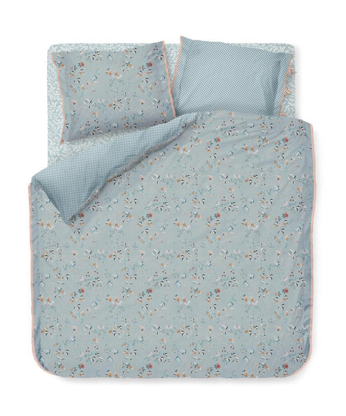 Pip Studio hoeslaken Pip Leafy - 160x200/210/220 cm - blauw grijs - vtwonen shop