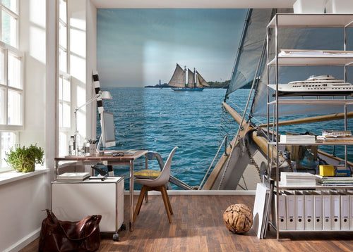 Sanders & Sanders fotobehang zeilen blauw - 368 x 254 cm - 612235