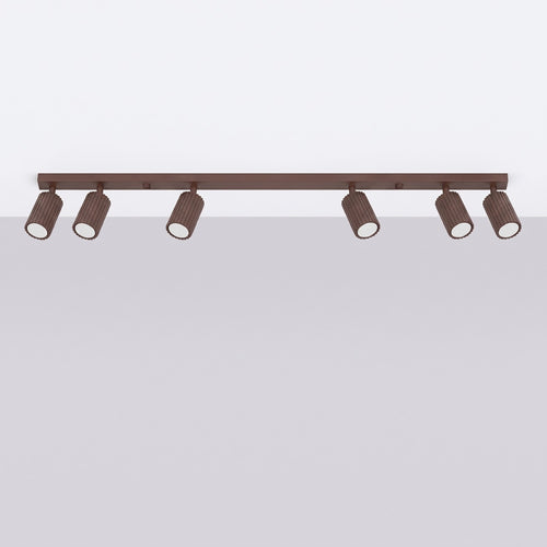 Sollux Lighting Plafondlamp KARBON 6L bruin - 117x6,5x16,5cm