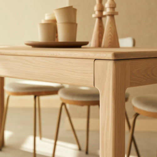 Tikamoon Uitschuifbare tafel van massief eikenhout 6-12 personen. - Naturel