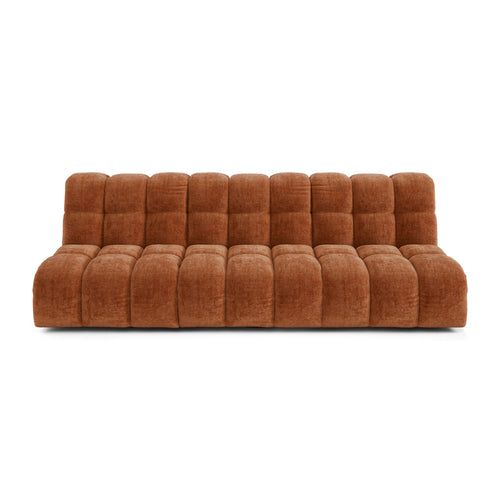 Premium Interiors - Bank SEVEN - gewaafd fluweel terracotta 243cm